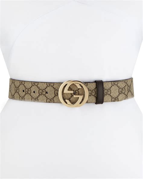 gucci gg supreme interlocking g buckle belt|gucci belt with tiger buckle.